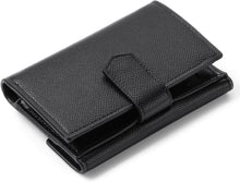 Damen Geldbörse RFID Schutz Zipper Brieftasche Schwarz