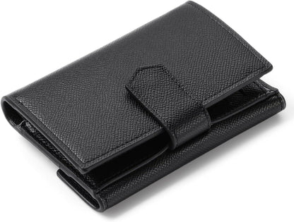 Damen Geldbörse RFID Schutz Zipper Brieftasche Schwarz