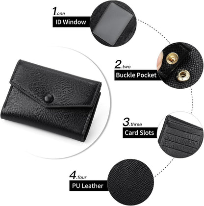 Damen Geldbörse RFID Schutz PU Leder Zipper Brieftasche Typ4-01 Schwarz