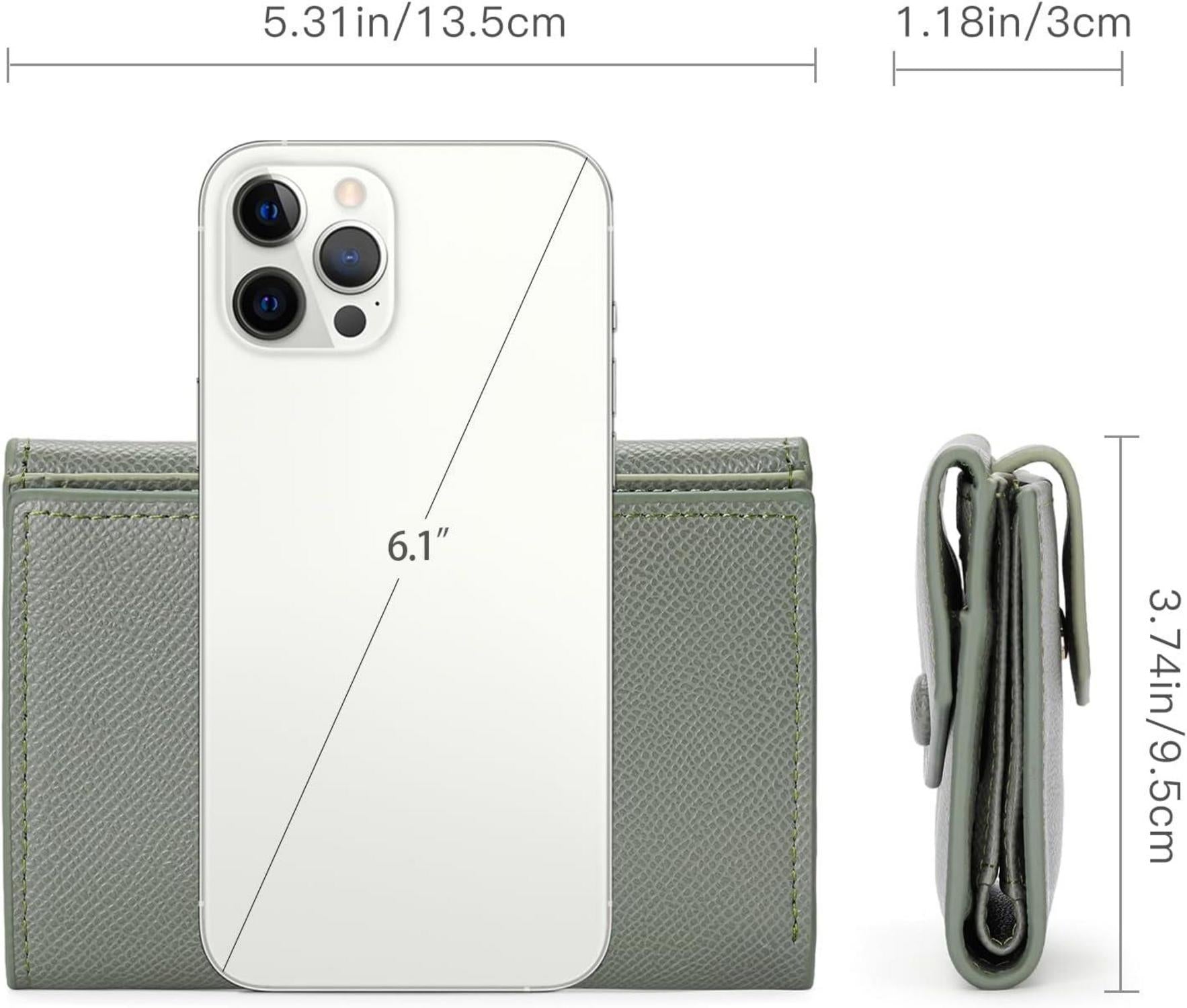 Damen Geldbörse mit RFID-Schutz und Zipper, grün