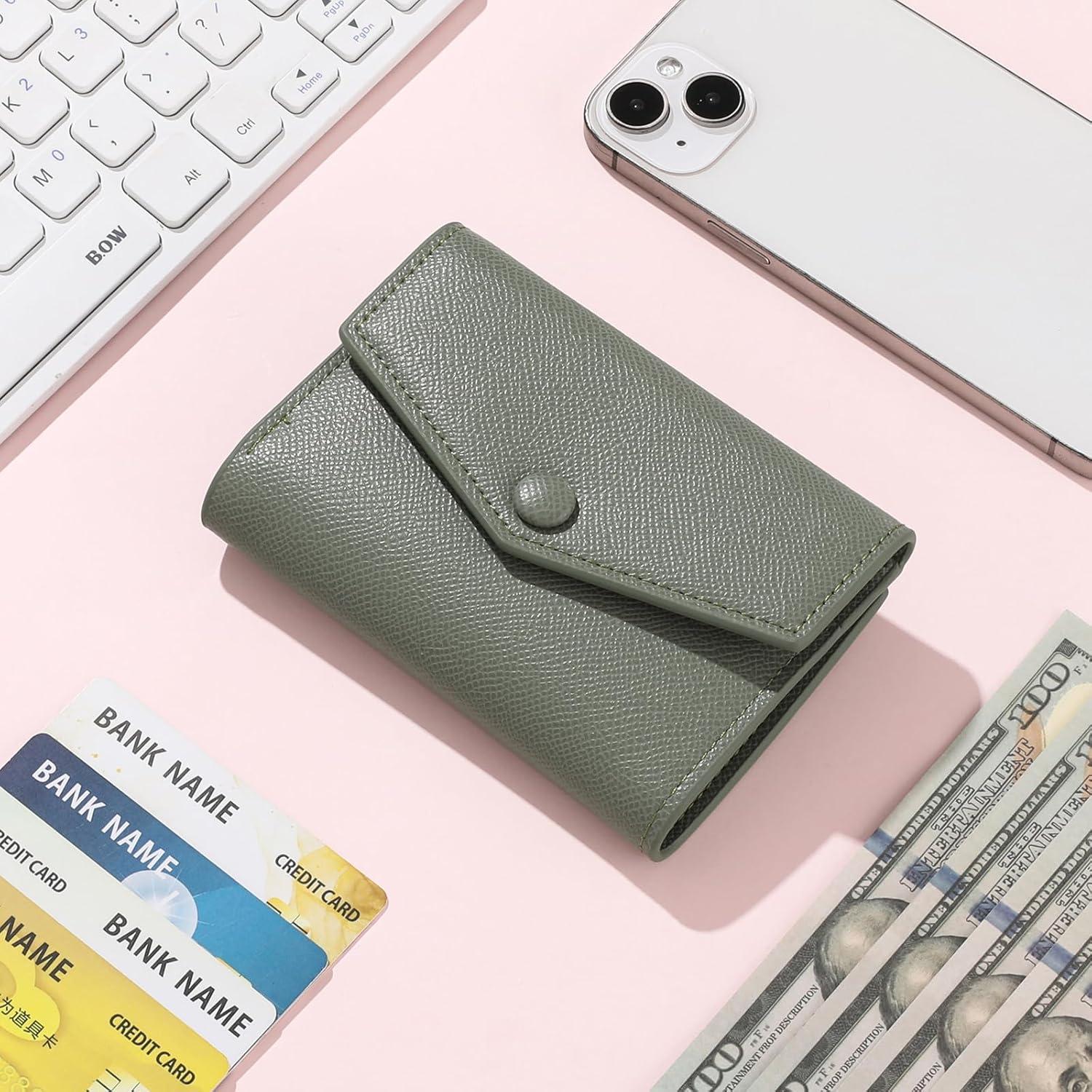 GAEKEAO Damen Geldbörse RFID PU Leder Portemonnaie Zipper Typ4 grün