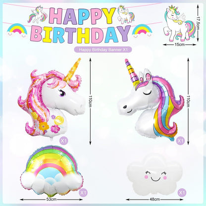 Einhorn Geburtstag Deko Set XXL Folienballons Mädchen Wolken