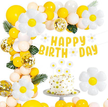 XXL Gänseblümchen Geburtstag Luftballons Set mit Happy Birthday