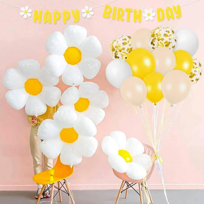 Gänseblümchen Geburtstag Luftballons Set Happy Birthday Girlande Blume