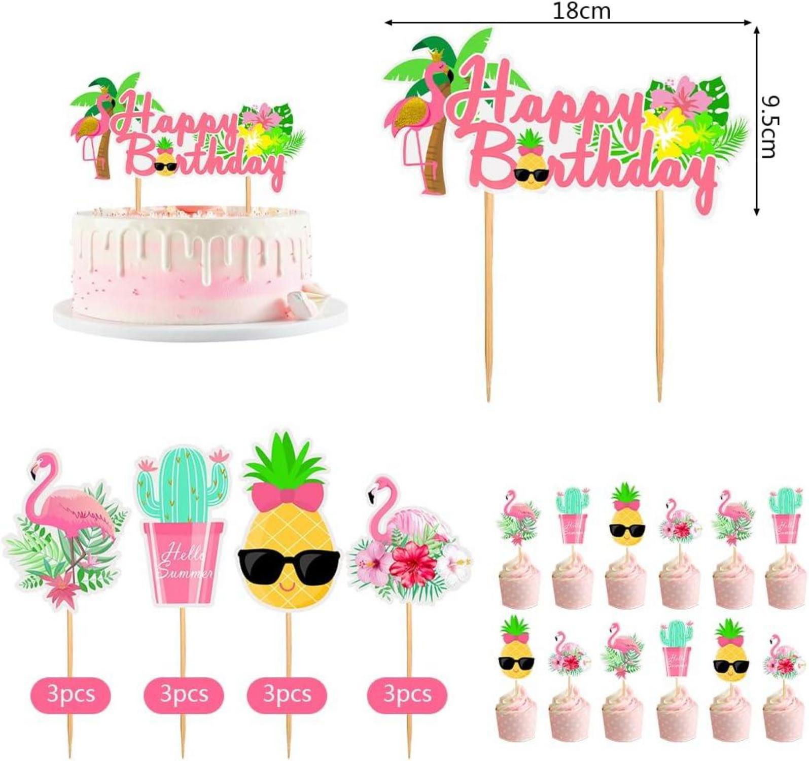 Hawaii Flamingo Party Deko Set Ballons Banner Sommer Strand