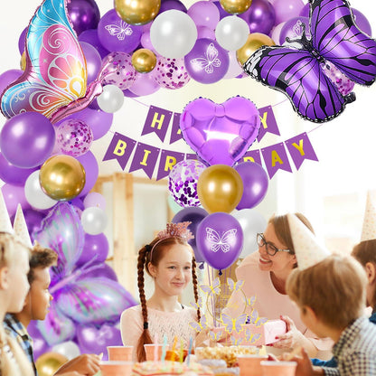 Schmetterling Geburtstag Deko Set XXL Folienballons Luftballons