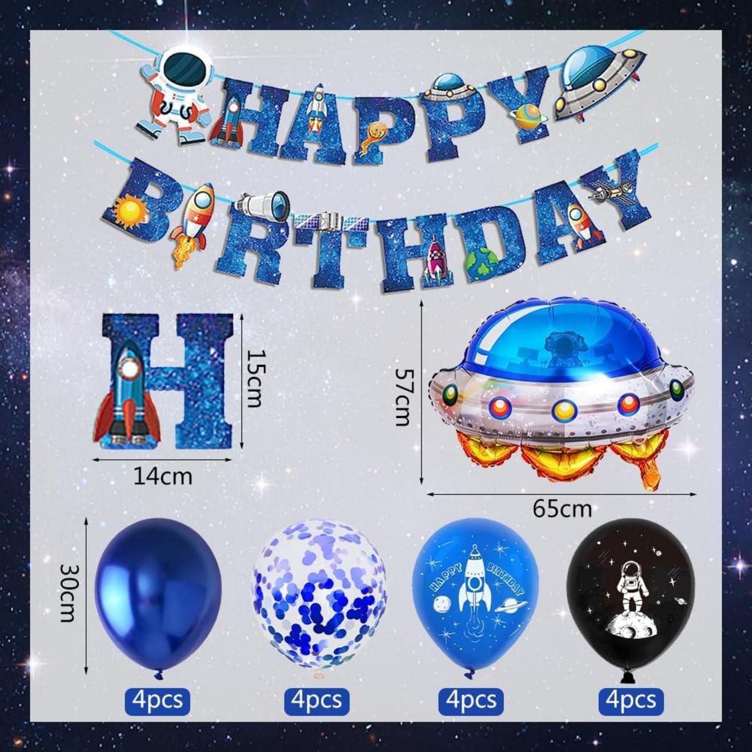 XXL Weltraum Geburtstag Deko Set Astronaut Raketen Party
