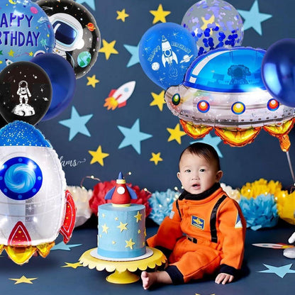 Weltraum Geburtstag Deko Set Astronaut Folienballons Happy Birthday Girlande
