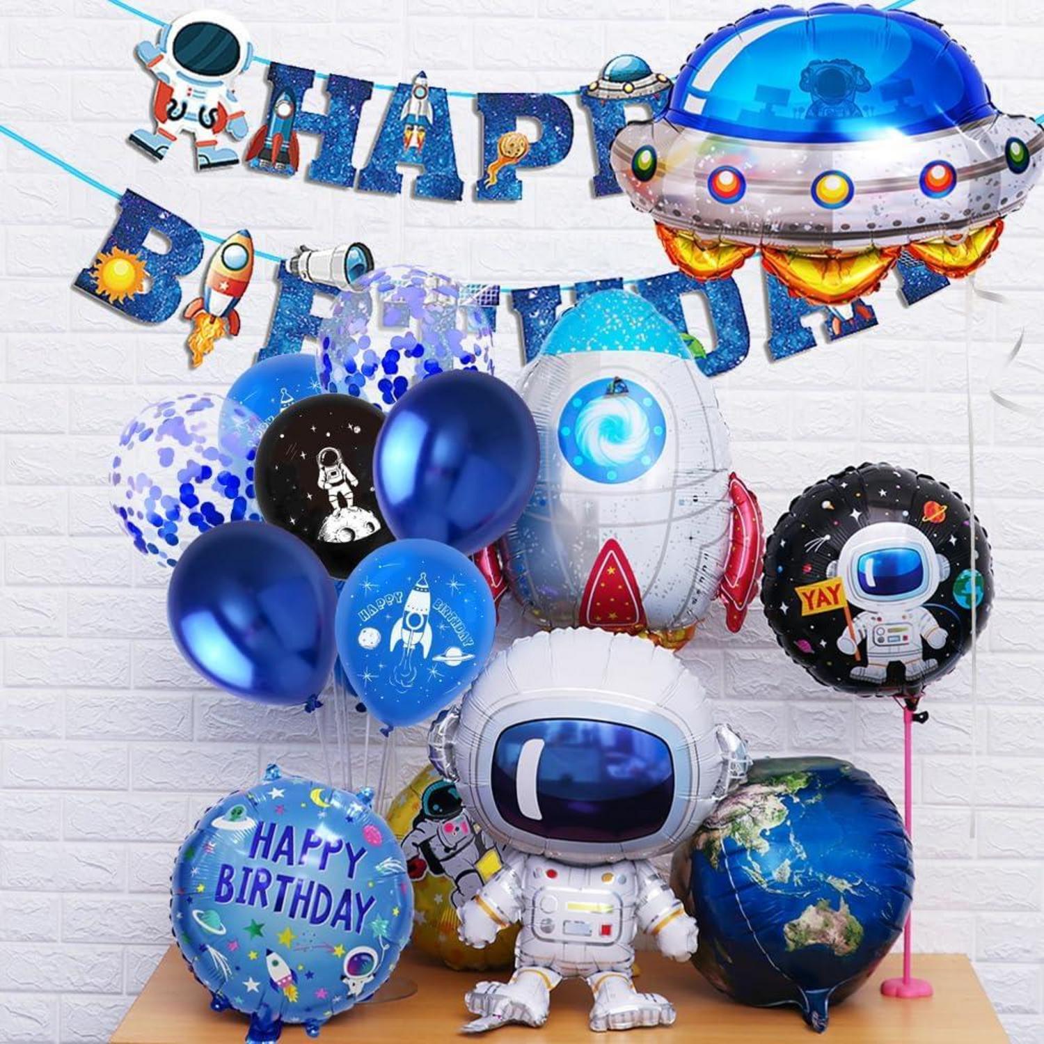 Weltraum Geburtstag Deko Set Astronaut Folienballons Raketen Party