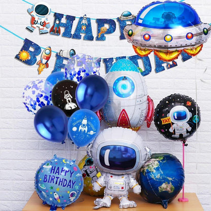 Weltraum Geburtstag Deko Set Astronaut Folienballons Raketen Party