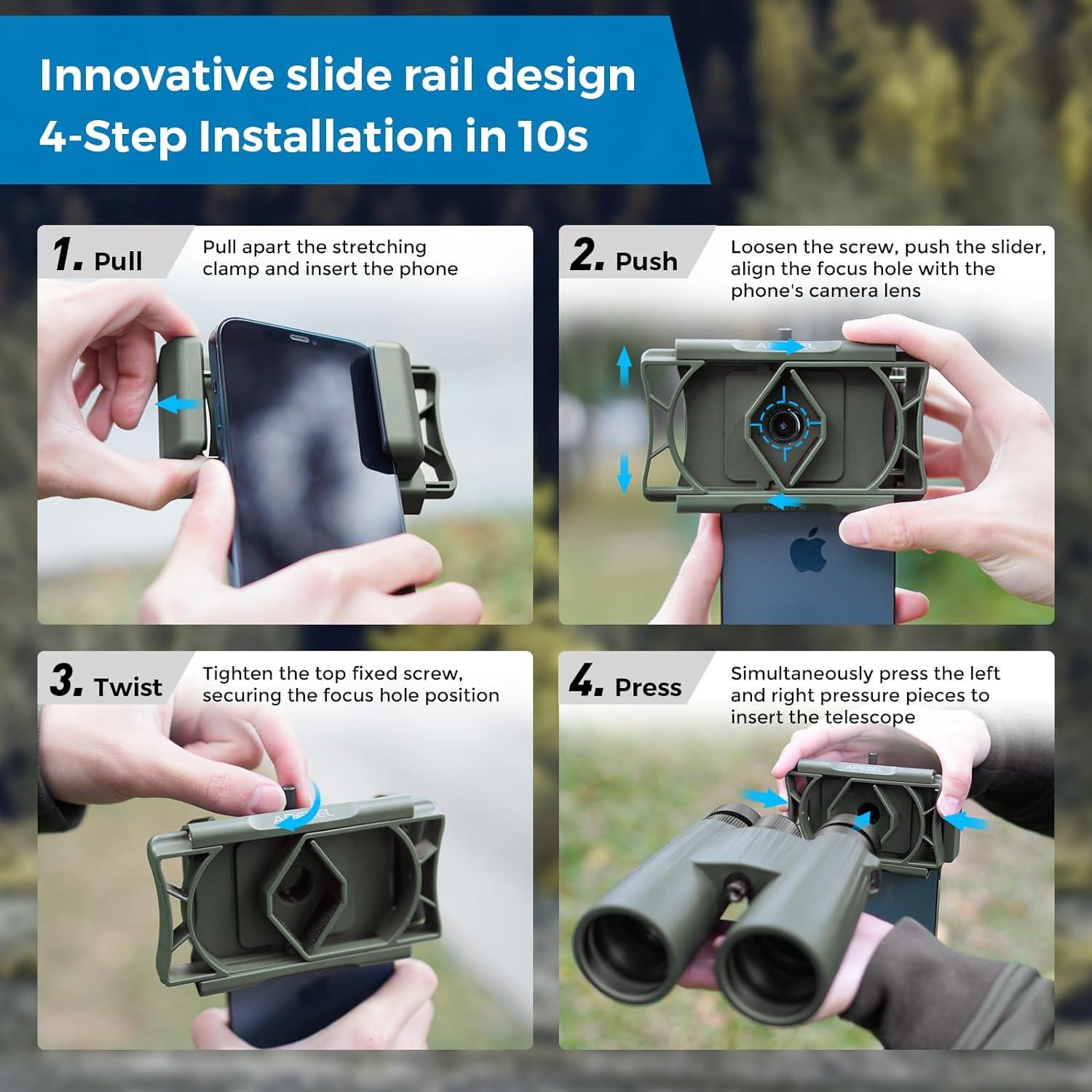 Universal Handy Adapter mit Fernauslöser, 360° Drehung - Kompatibel