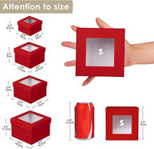 Briful 4er Set Quadratische Geschenkboxen mit Sichtfenster