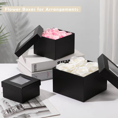 Briful Geschenkbox Quadratische Schachtel mit Sichtfenster 4er Set