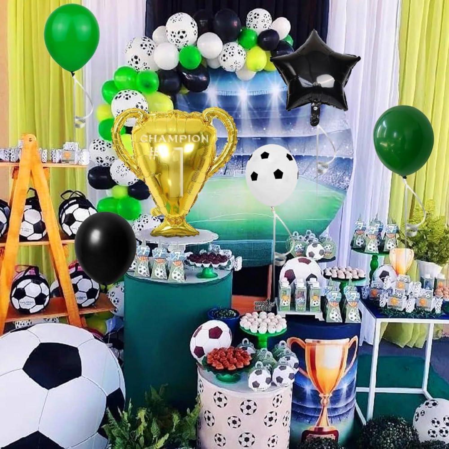 Fußball Geburtstag Deko Set Luftballon Champion Trophäe Ballon Kindergeburtstag