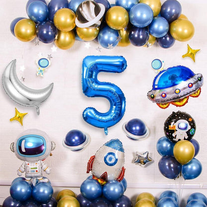 Weltraum Geburtstag Deko 5 Jahre Astronaut Rakete Luftballons Kinder