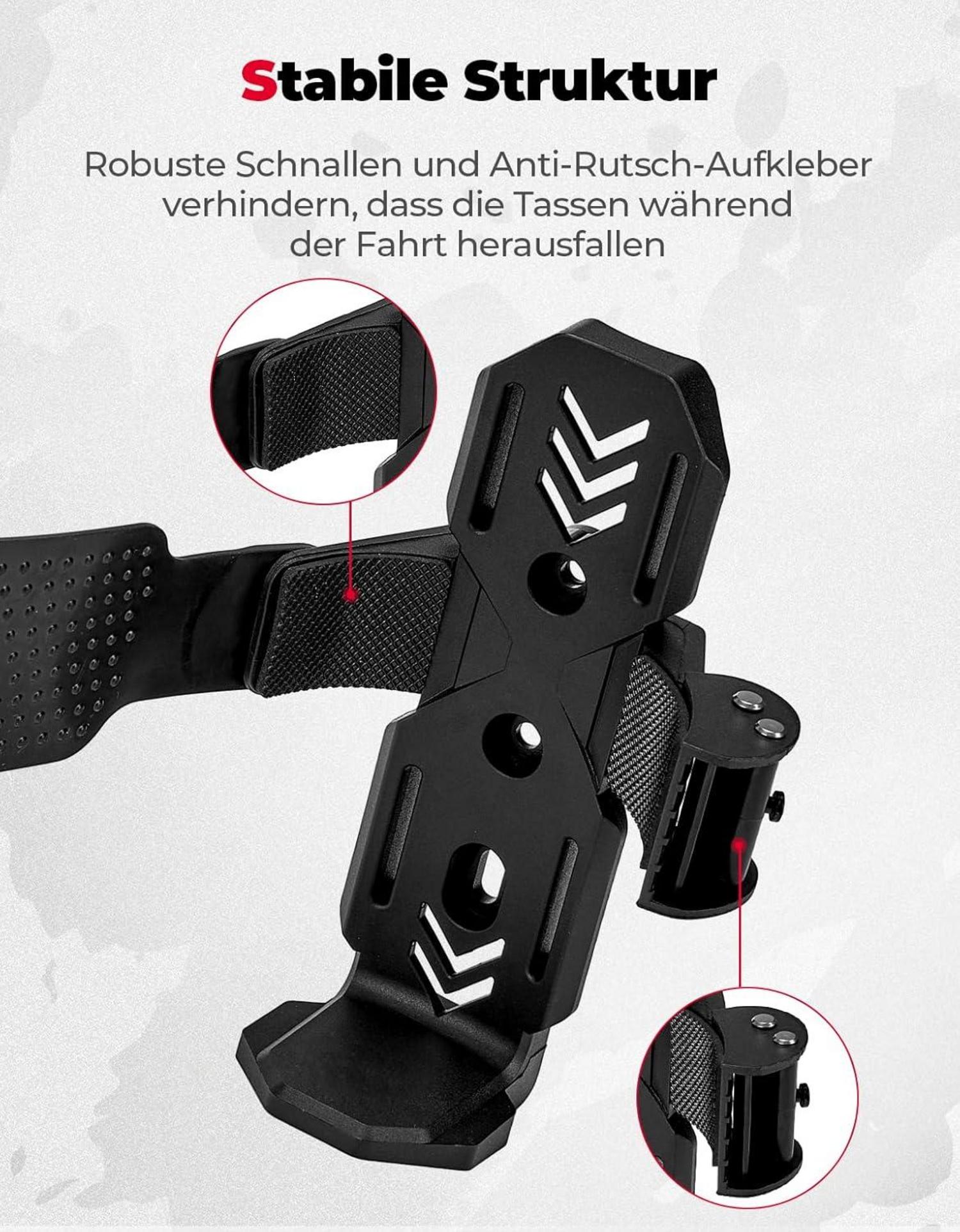KEMIMOTO Flaschenhalter Fahrrad, Getränkehalter Rennrad, Mountainbike, verstellbar, schwarz
