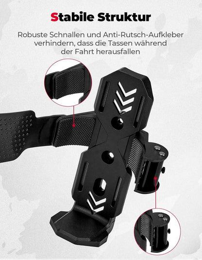 KEMIMOTO Flaschenhalter Fahrrad, Getränkehalter Rennrad, Mountainbike, verstellbar, schwarz
