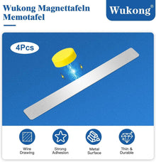 4er Set selbstklebende Magnettafel 30x3cm Silber mit 16