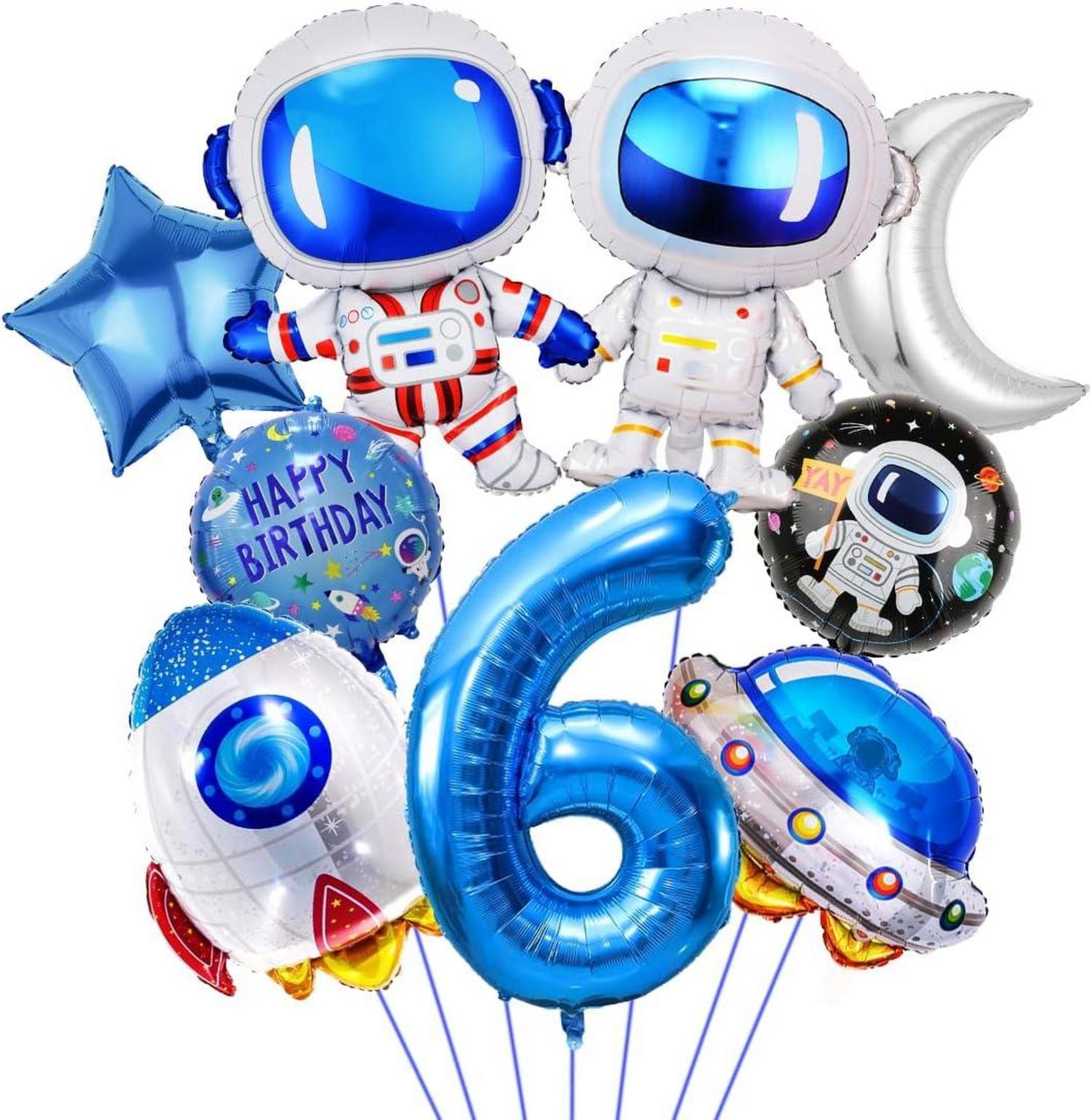 Weltraum Geburtstag Deko Set 6 Jahre Astronaut Rakete Luftballons