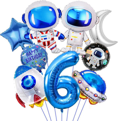 Weltraum Geburtstag Deko Set 6 Jahre Astronaut Rakete Luftballons