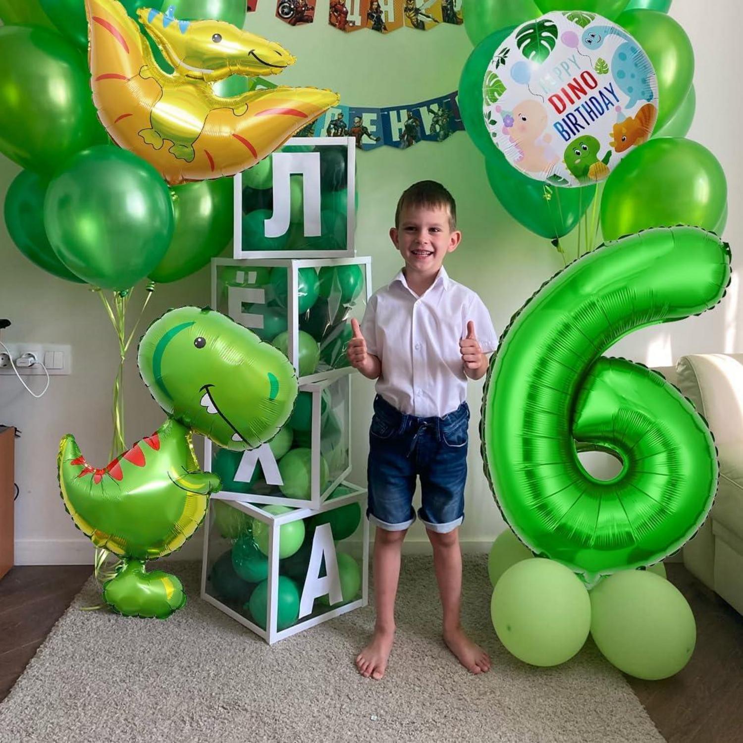 XXL Dino Geburtstag Deko Set Dinosaurier Folienballon 6 Jahre Jurassic Party Kinder