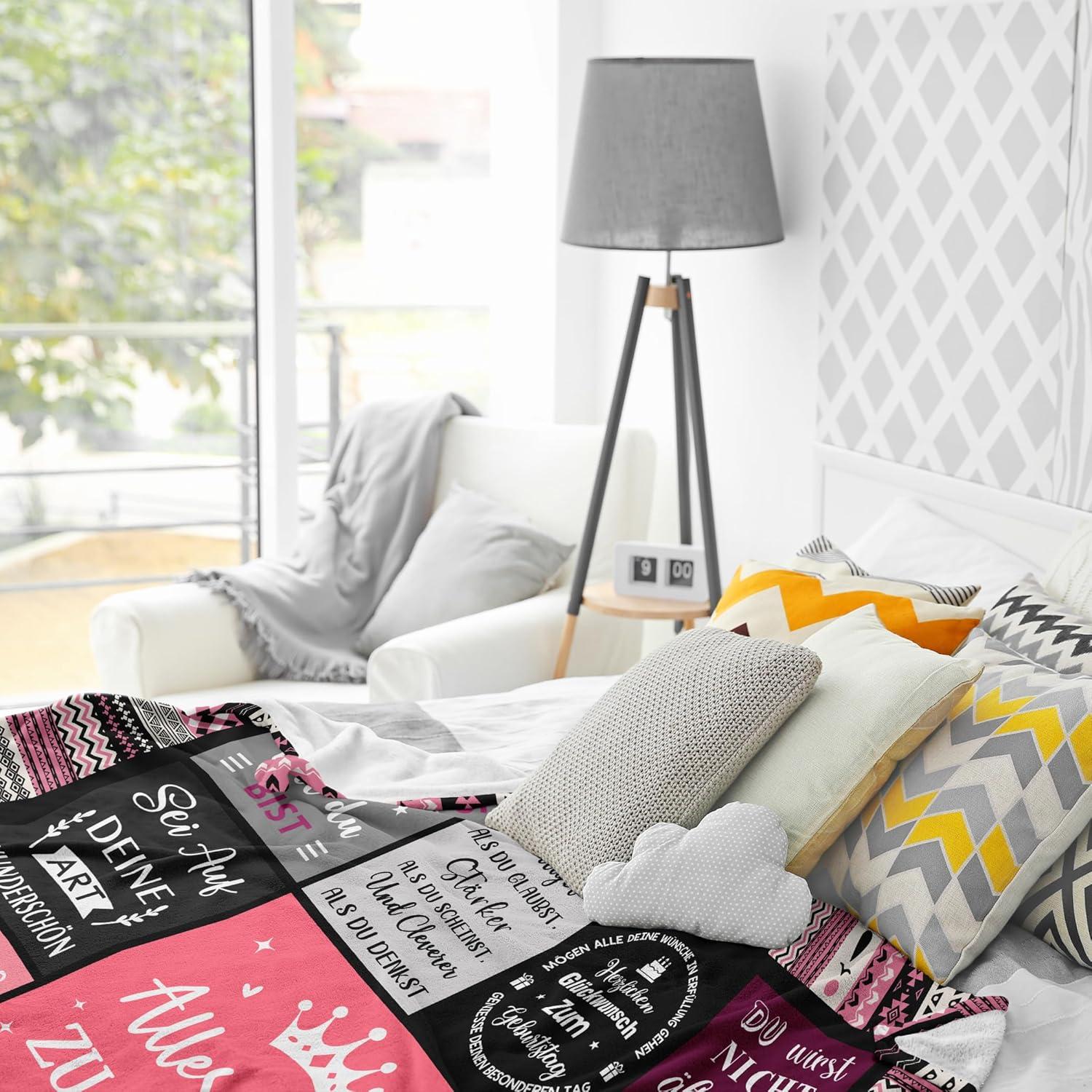 Yesbird Lustige Happy Birthday Decke 150x130CM für Frauen