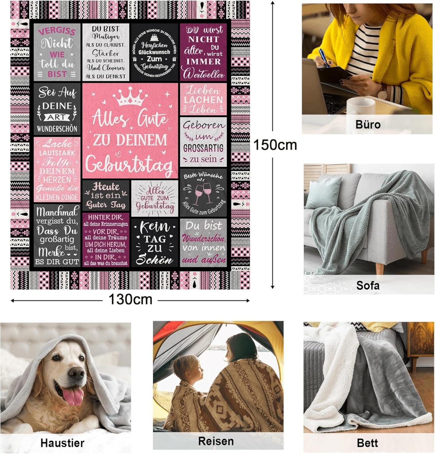 Flanelldecke Geburtstagsgeschenk Frauen Mama Freundin 150x130CM