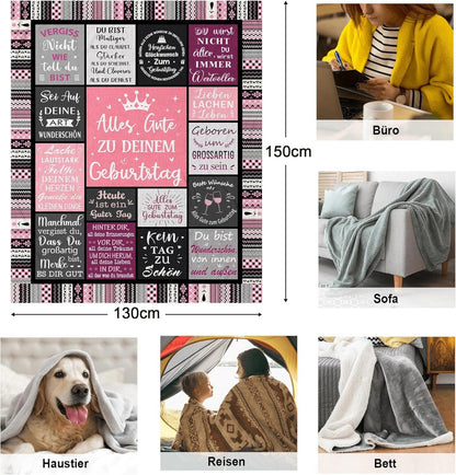 Flanelldecke Geburtstagsgeschenk Frauen Mama Freundin 150x130CM