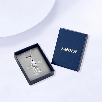 Halskette 925 Sterling Silber Herz Anhänger Schutzengel Geschenk