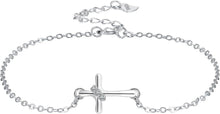 Schmuck Damen Armband 925 Sterling Silber Kreuz Zirkonia
