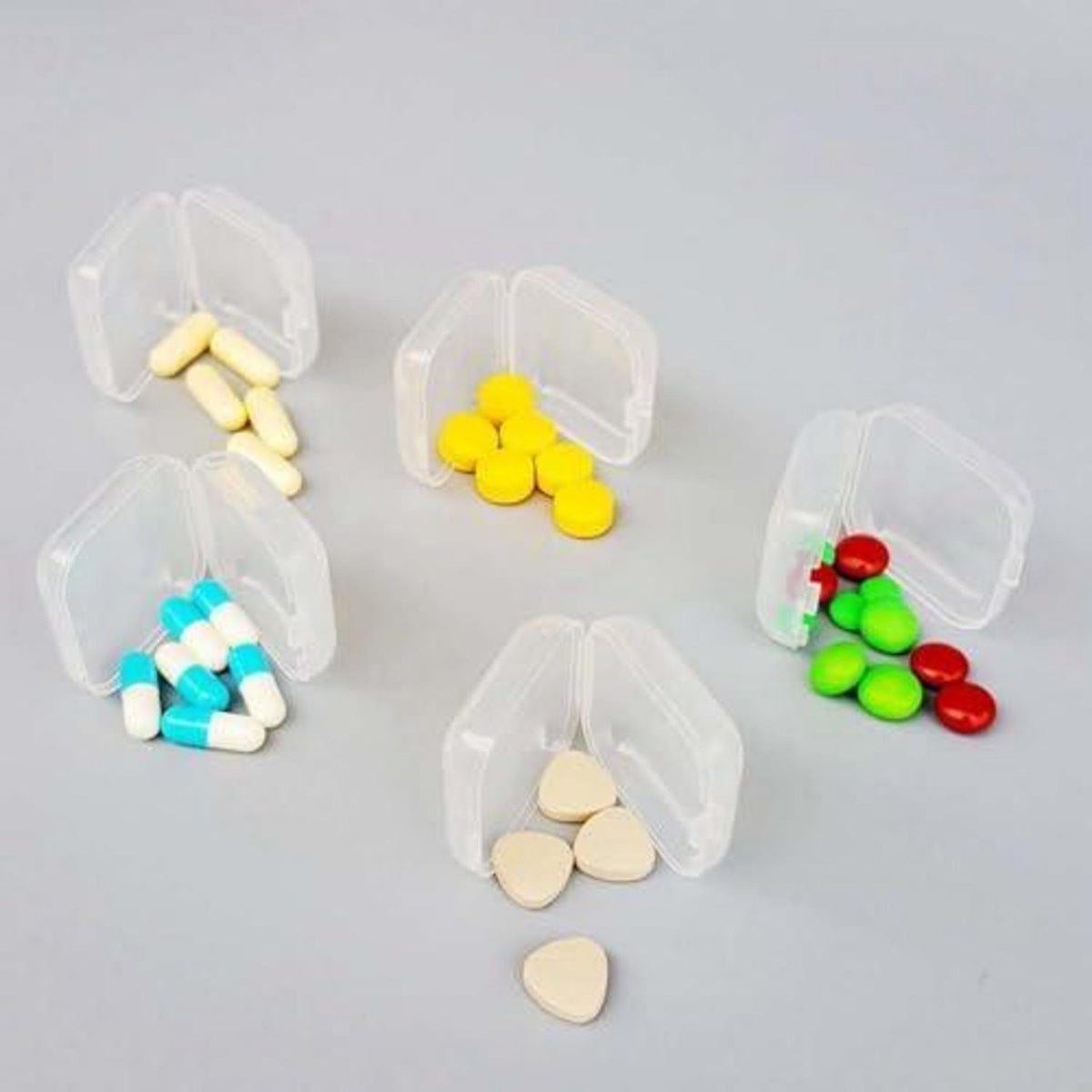 4x Tablettenbox Mini – Pillendose für Unterwegs