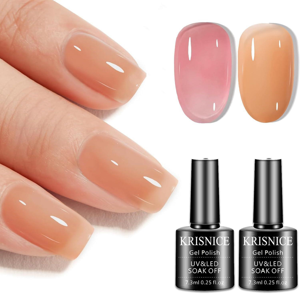 Rosa-Orange Herbst Gel Nagellack Set – Transparent & DIY