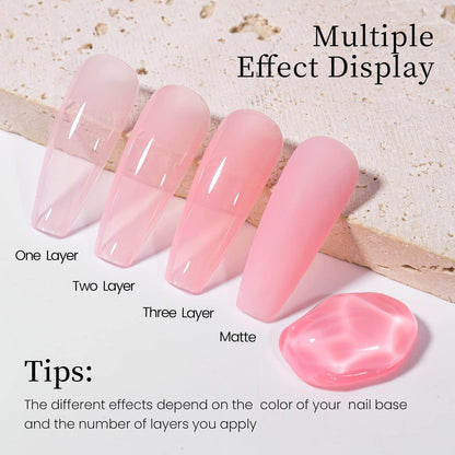 Rosa-Orange Herbst Gel Nagellack Set – Transparent & DIY