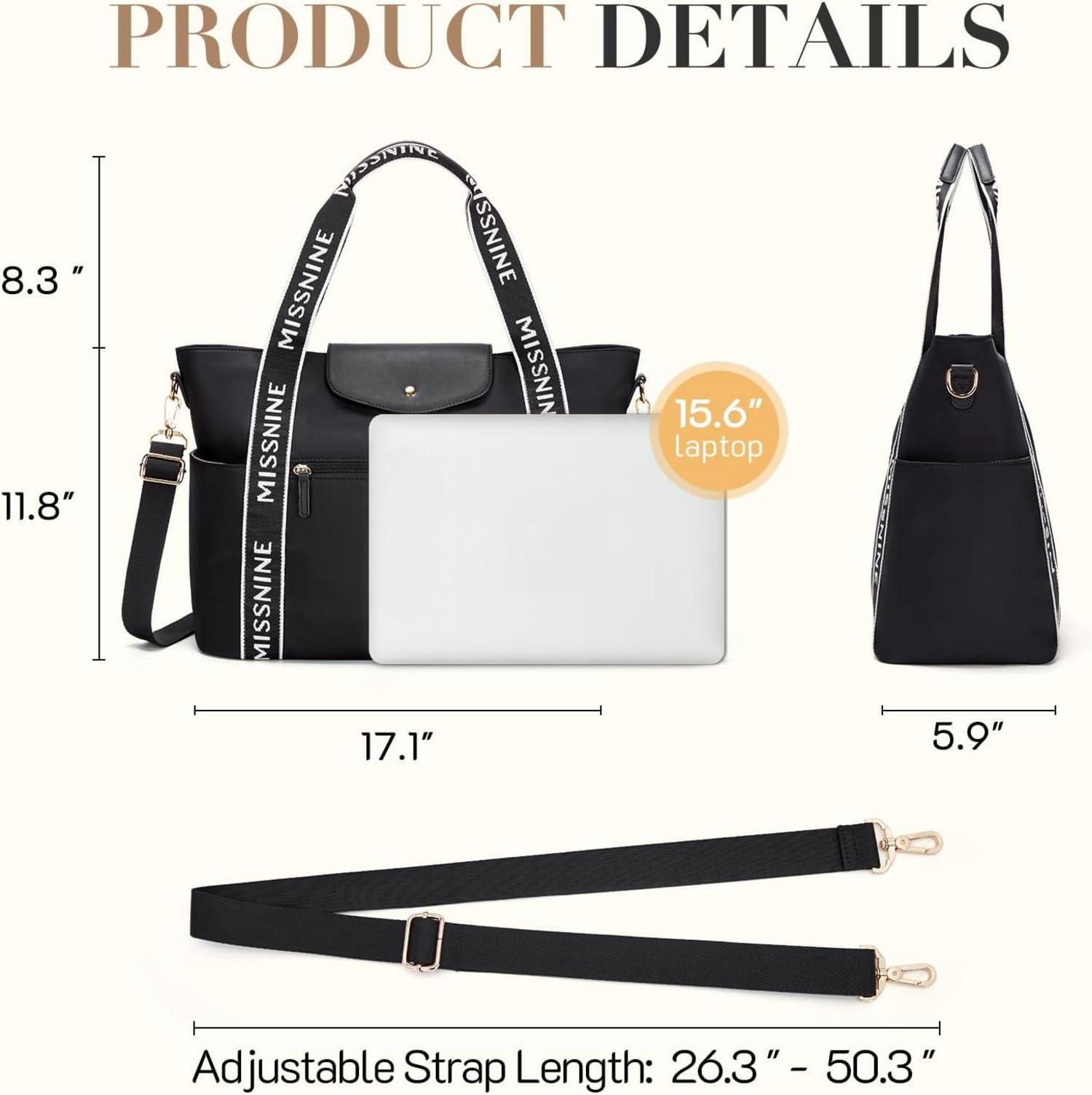 Handtasche Laptoptasche 15,6 Zoll Damen Leichte Arbeitstasche Große