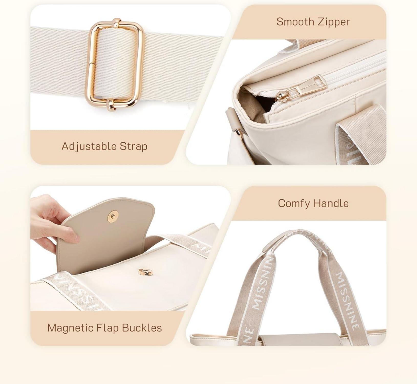 Missnine Laptoptasche Damen Leichte Arbeitstasche 15,6-Zoll Büroreisen