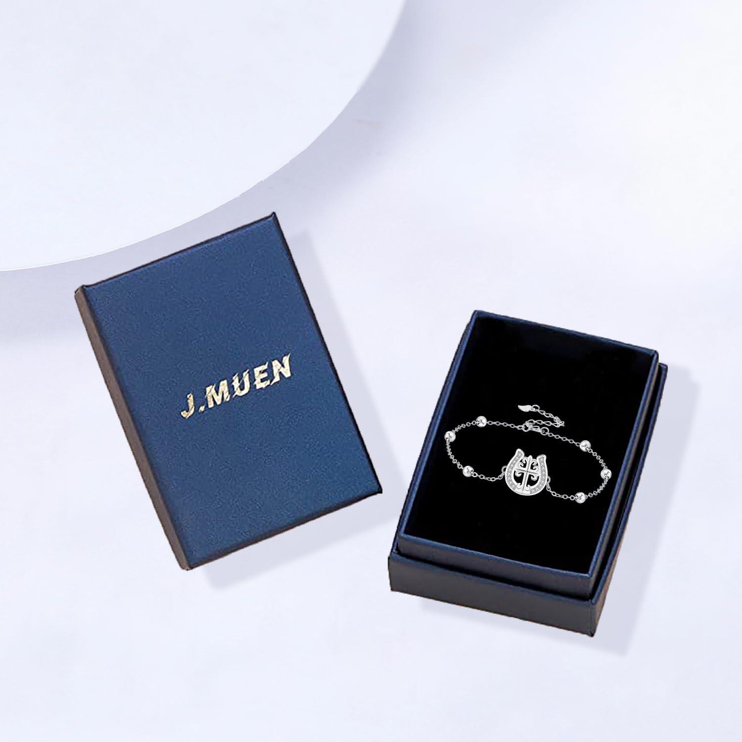 925 Sterling Silber Damen Armband Hufeisen Kreuz 17+4cm