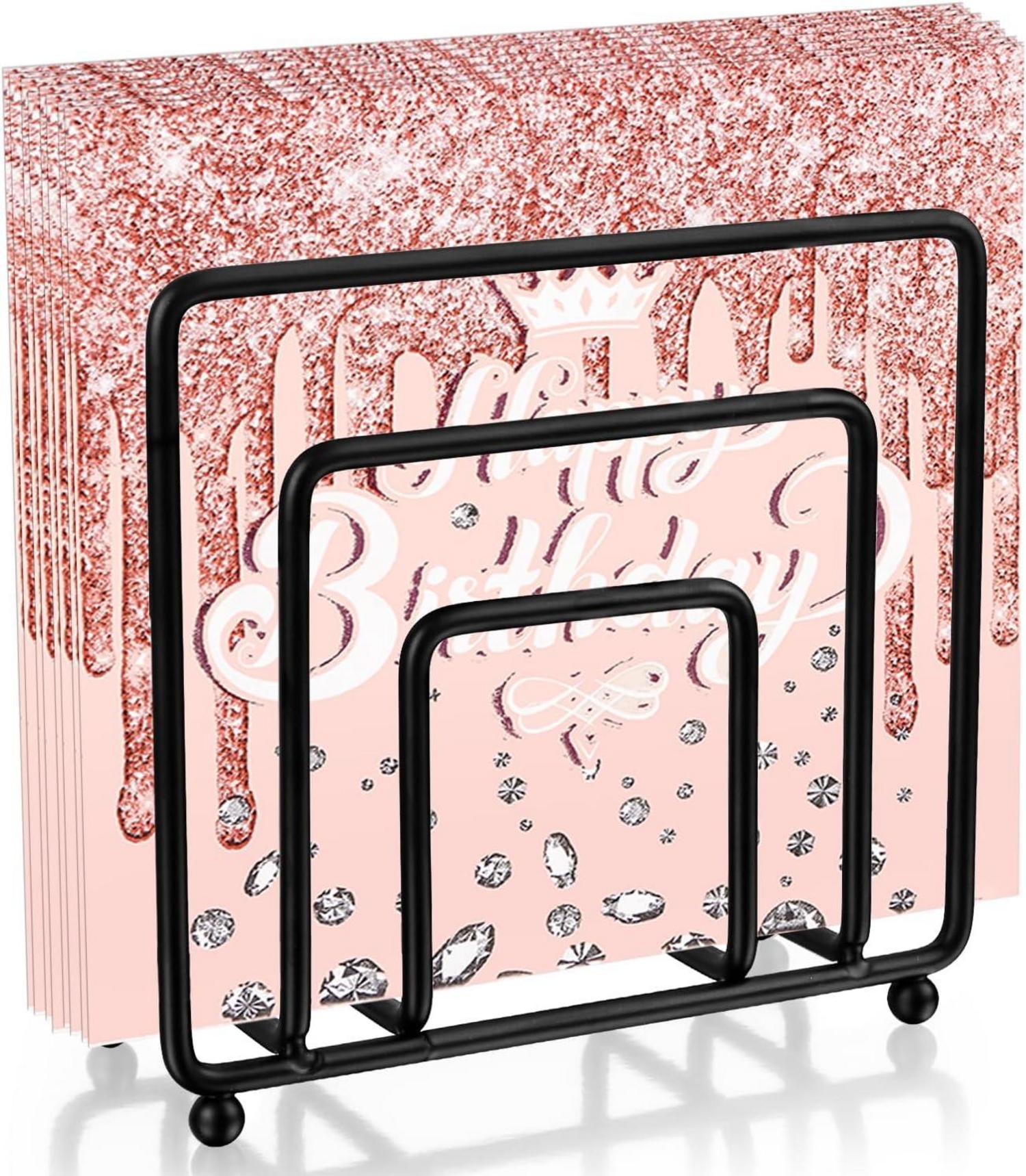 Schwarzer Freistehender Serviettenhalter aus Metall