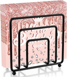 Schwarzer Freistehender Serviettenhalter aus Metall