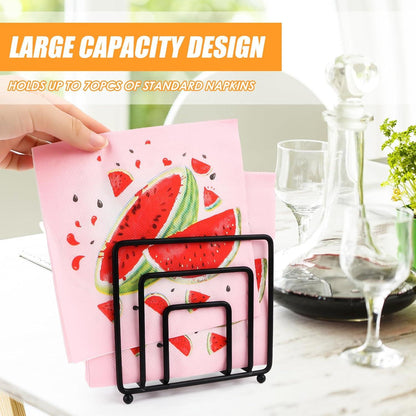 Schwarzer Freistehender Serviettenhalter aus Metall