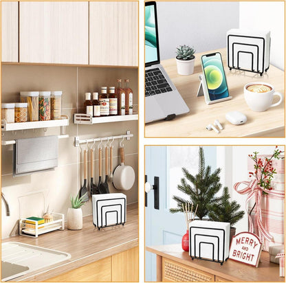 Serviettenhalter Schwarz Metall Freistehender Tischdeko Küche