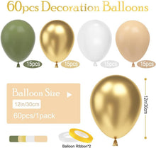 Grüne Gold Latex Luftballons Set 60 Stück Geburtstag