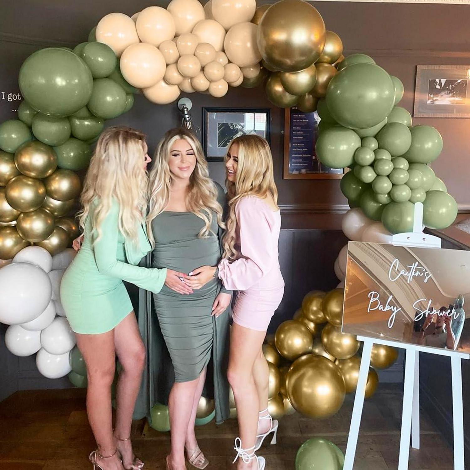 Salbei Grün Gold Luftballons Set 60 Stück für Geburtstag Baby Shower