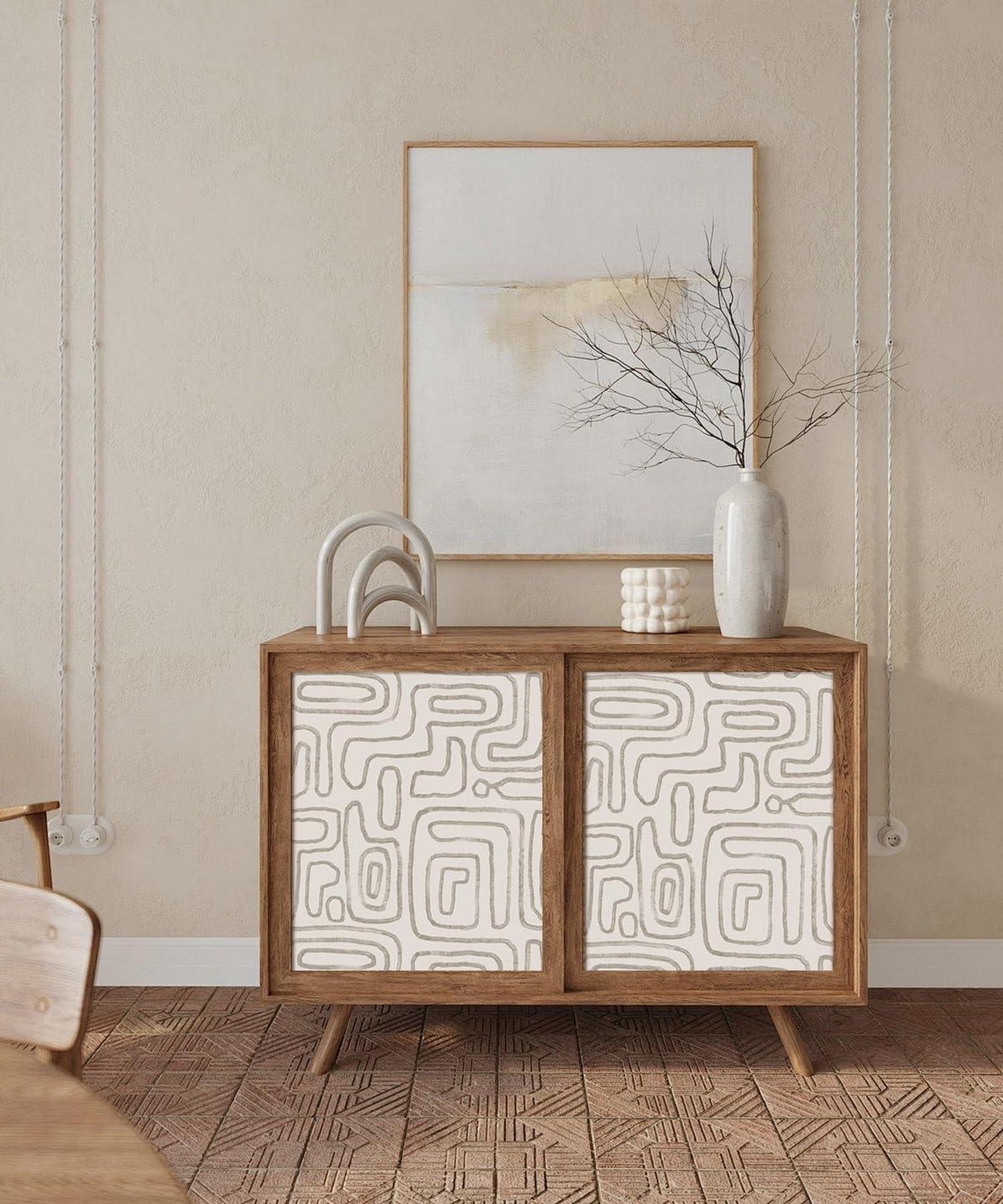 Selbstklebende Tapete Möbelaufkleber Moderne Streifen 44cm x 1000cm wasserdicht