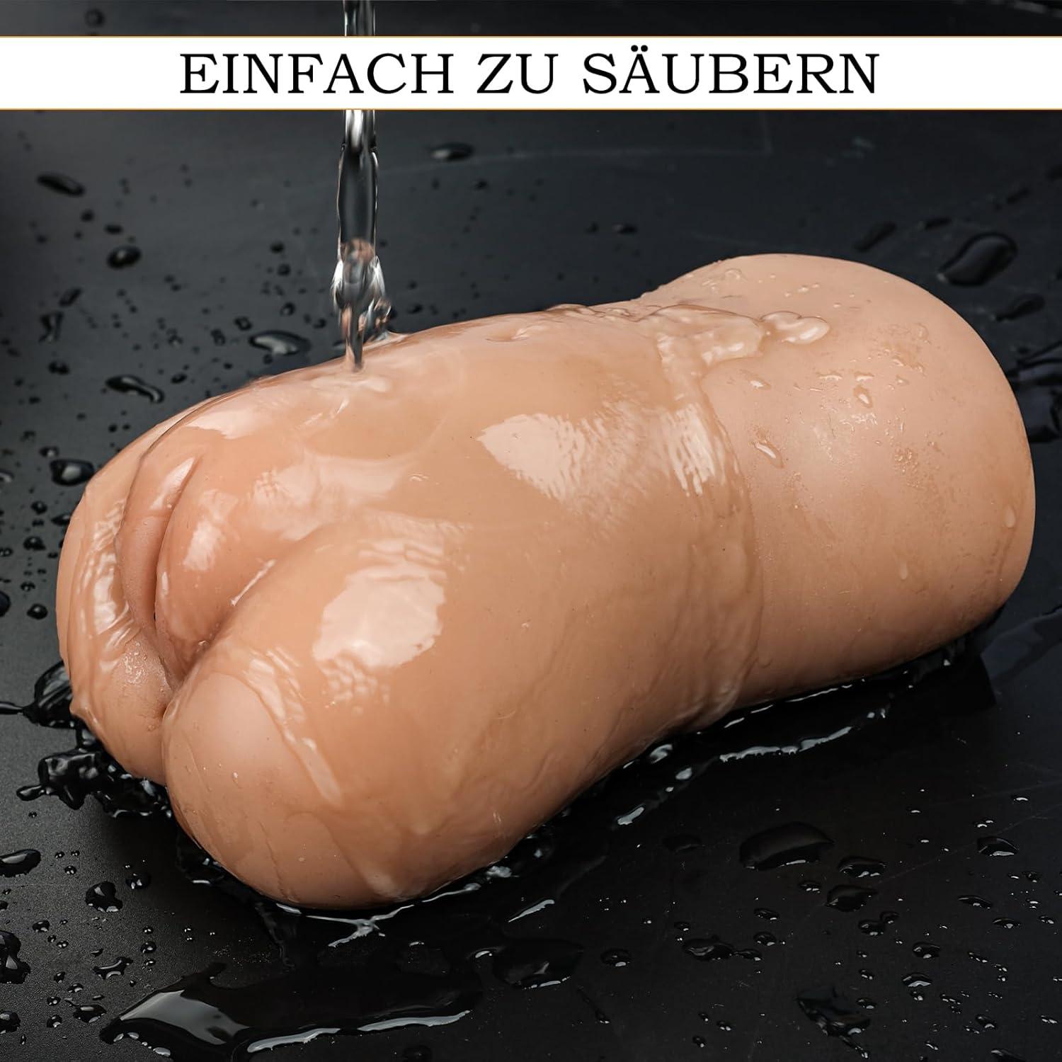 Realistische 2-in-1 Taschenmuschi Vagina Anal Masturbator Solo Männer