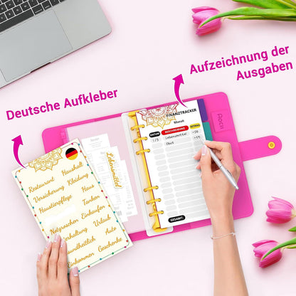 Budget Planner A6 Deutsch, Finanzplaner Geld Organizer, Sparbuch