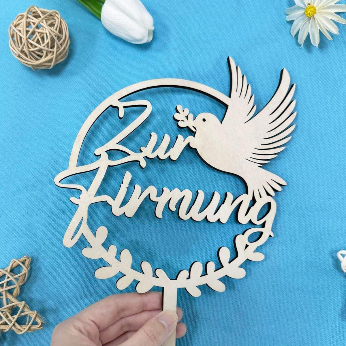 Holz Torten Topper Firmung | Deko Junge Mädchen Geschenk