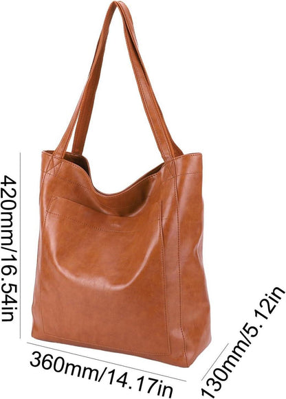 TIAASTAP Handtasche Damen Groß PU Leder Shopper Vintage Tragetasche