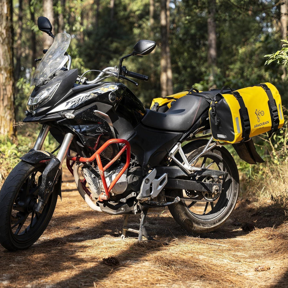 Wasserdichte Motorrad Gepäckrolle 70L (2x35L) Gelb