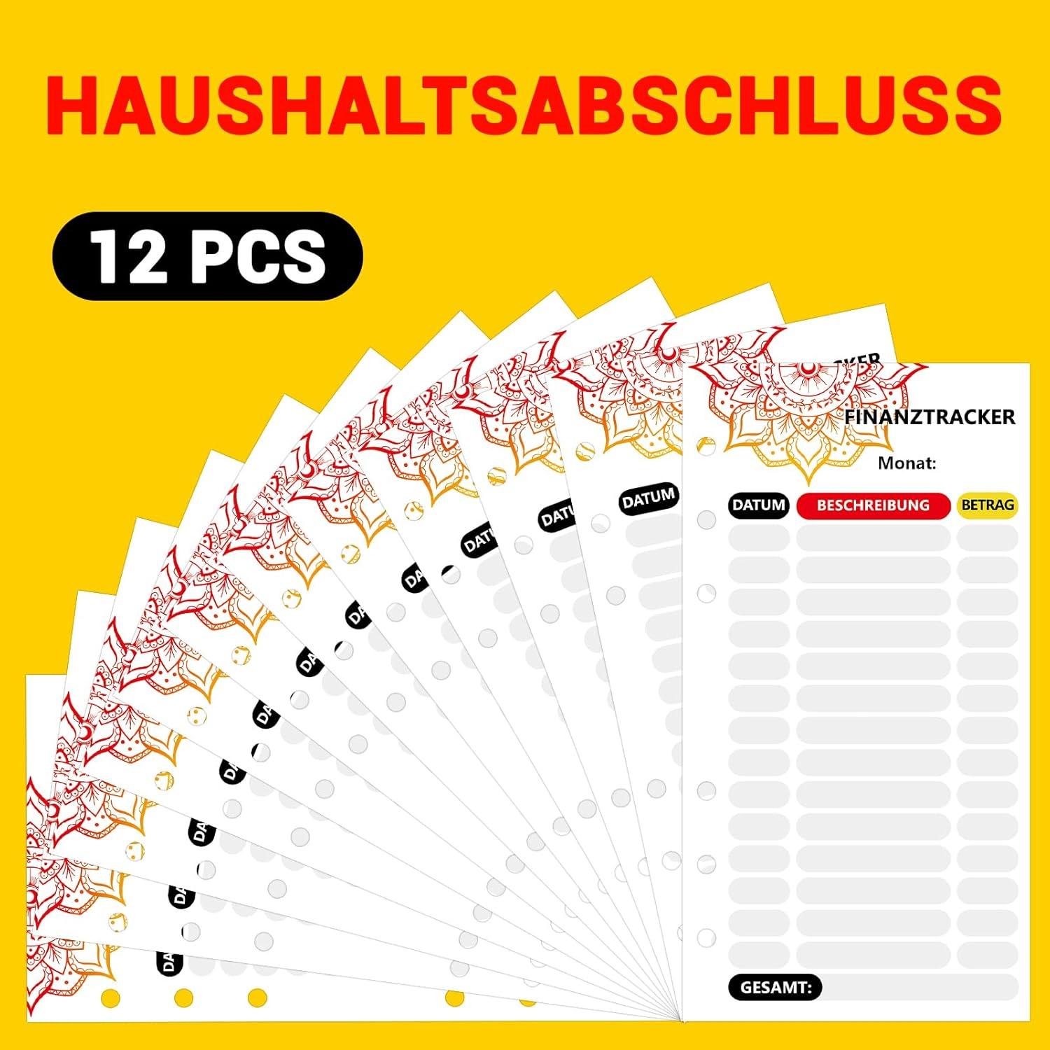 Budget Planer Deutsch mit farbigen Trennblättern 17 Blatt