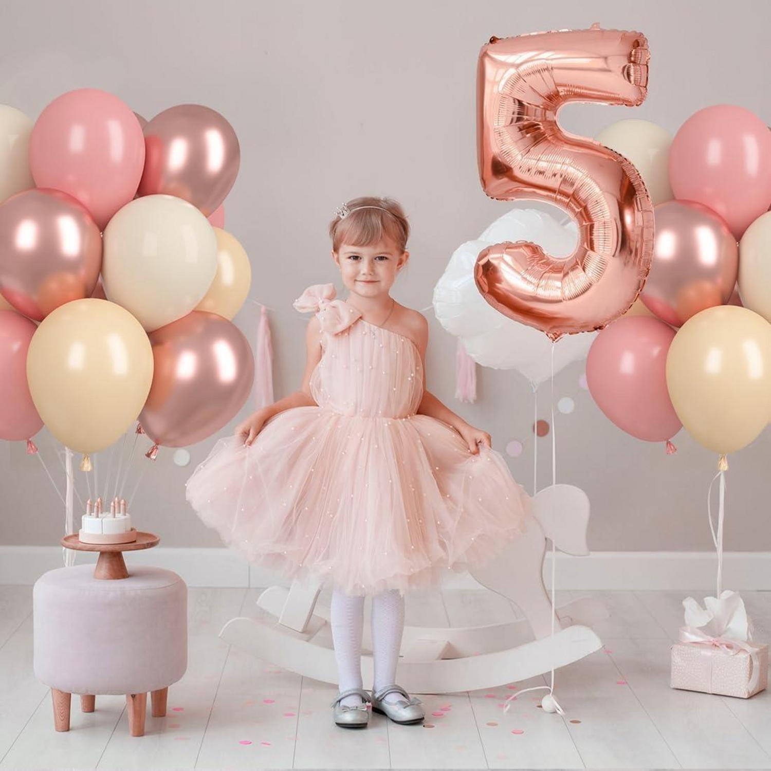 Luftballons Beige Altrosa Metallic Rosegold 60 Stück Hochzeit Geburtstag Babyparty Graduierung